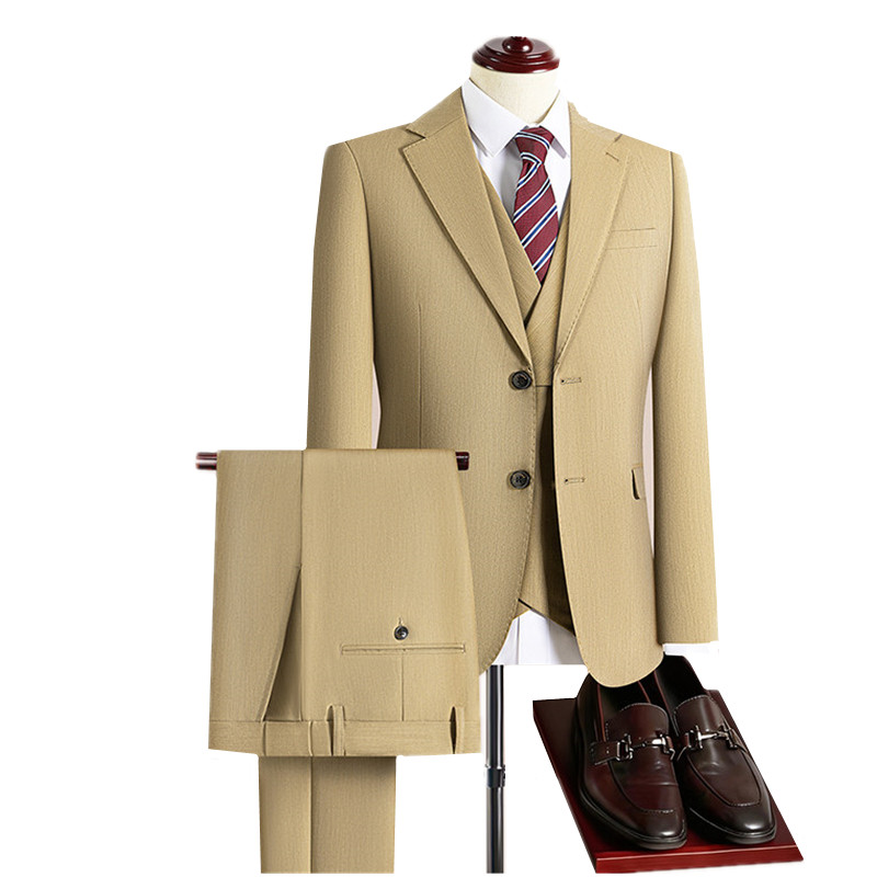 Khaki Formal Wear Men - Conjunto de Terno Slim Fit em
