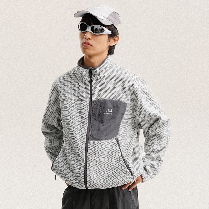 Wool Suit Jacket - Jaqueta de Fleece Polar com Listras