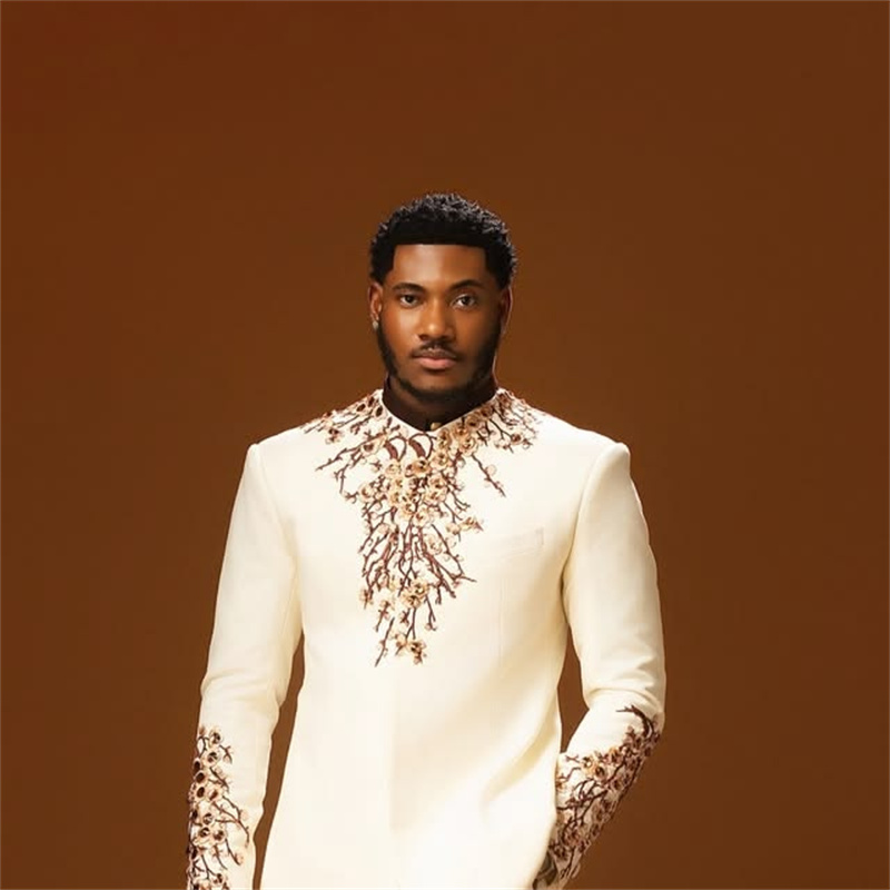Arabic Formal Wear Men - Conjunto de Terno Masculino Branco Árabe