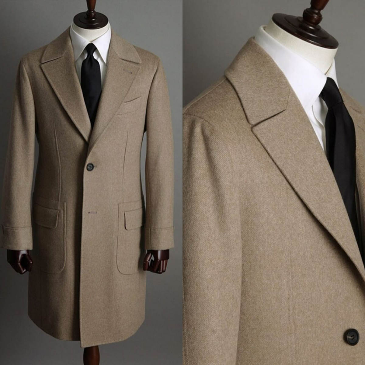 Khaki Formal Wear Men - Casaco Vintage Masculino Caqui Formal de