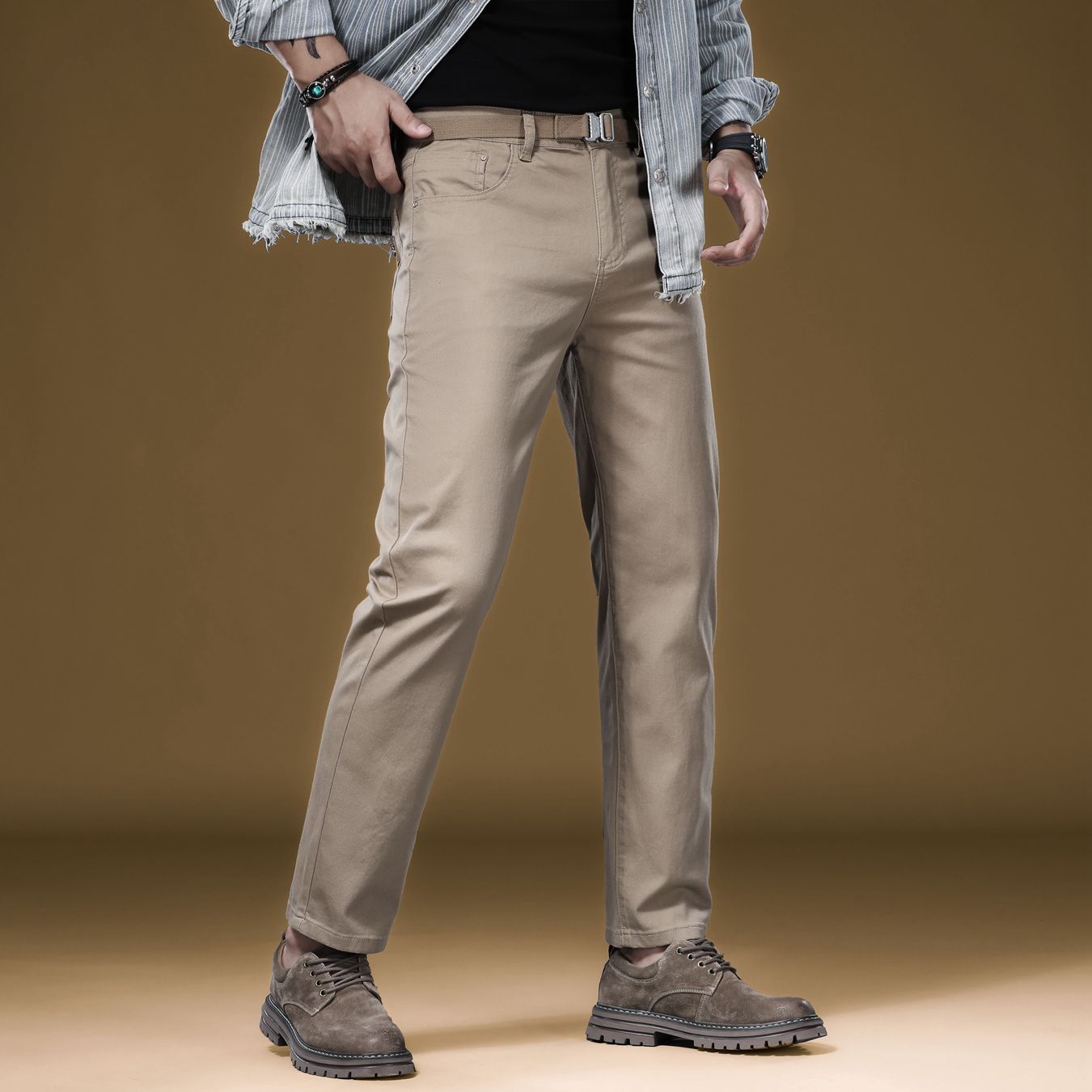Khaki Formal Wear Men - Novas Calças Masculinas de Qualidade, Casuais,