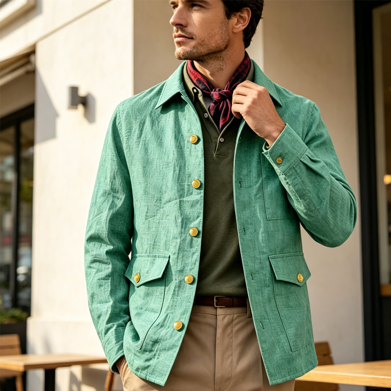 Men'S Formal Wear For Office - Jaqueta Masculina Vintage de Linho com