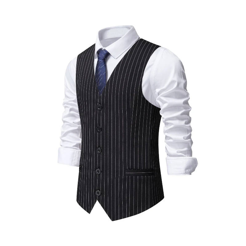 2026 novo colete de terno list - Khaki Formal Wear Men avaliação e preço
