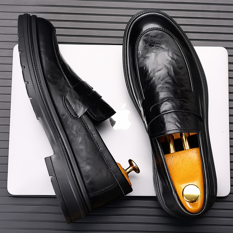 Sapatos masculinos de couro pa - Men Formal Wear Dress avaliação e preço