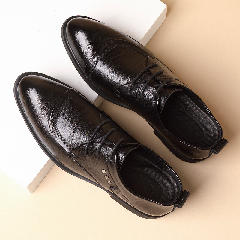 Sapatos Oxford de Couro com De - Men Formal Wear Dress avaliação e preço