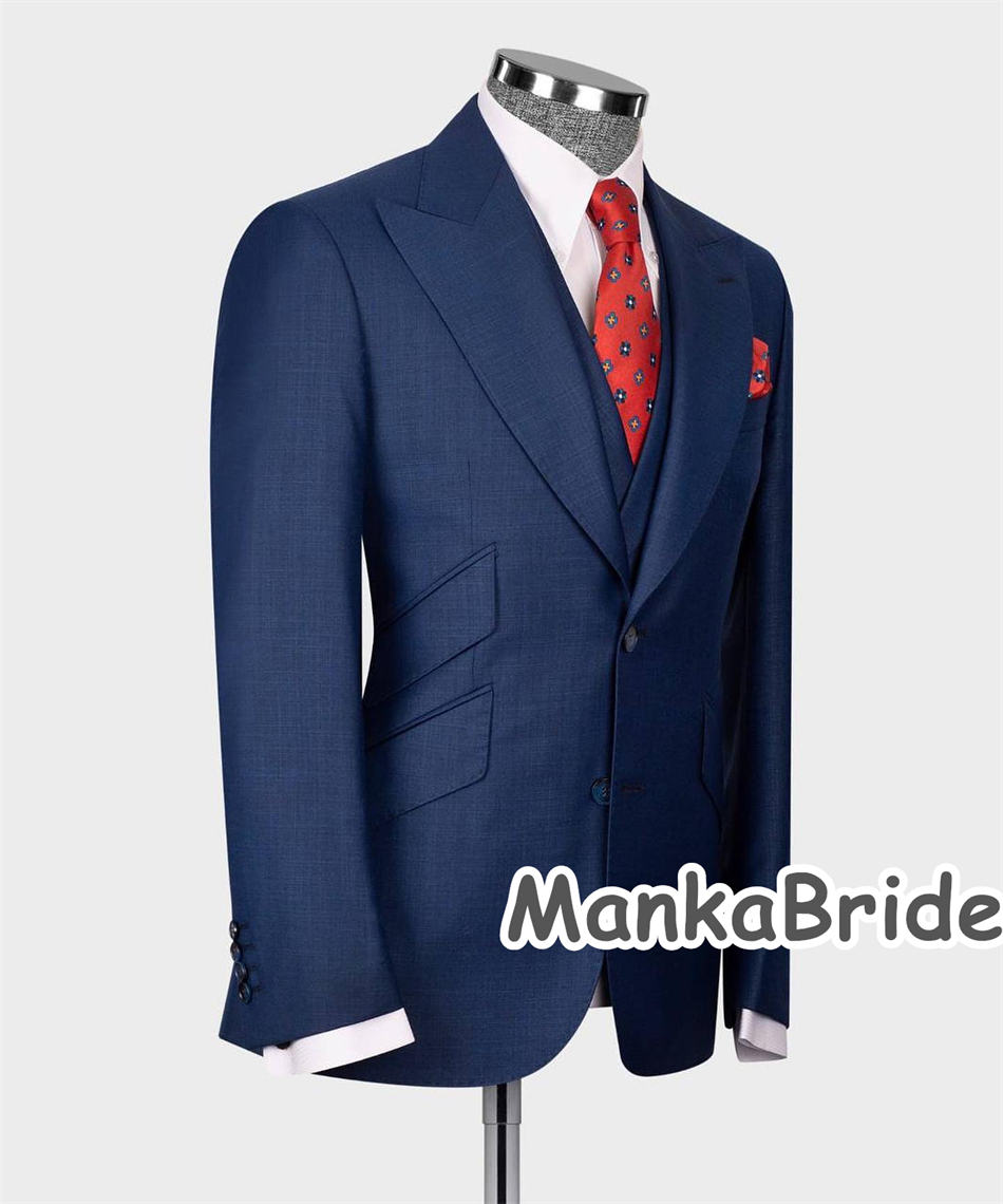 Elegante azul marinho clássico - Men Formal Wear With Blazer avaliação e preço