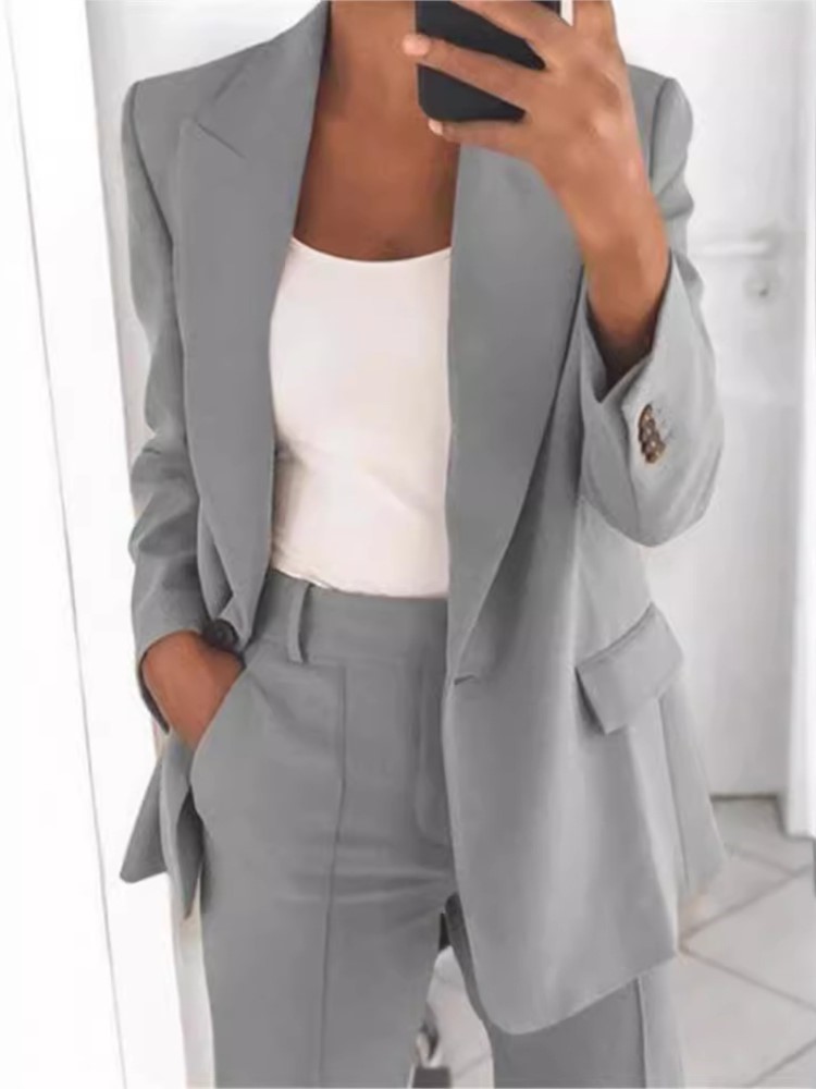 Outono feminino nova moda botã - Wool Suit Jacket avaliação e preço