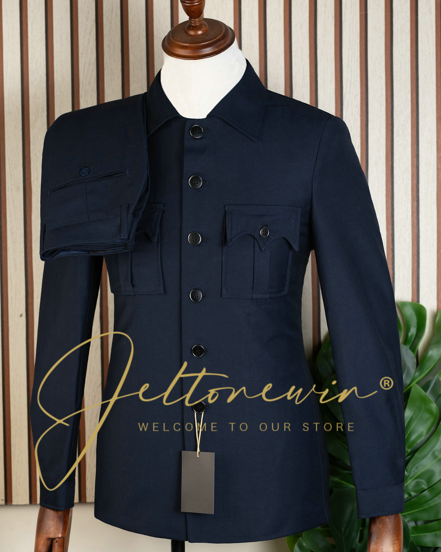 Terno de duas peças azul marin - Latest Men Formal Wear avaliação e preço