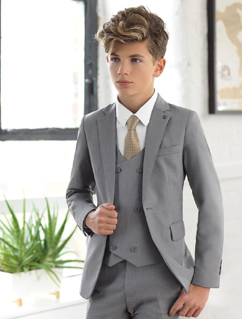 Terno infantil cinza claro com - Formal Wear For Men Kids avaliação e preço