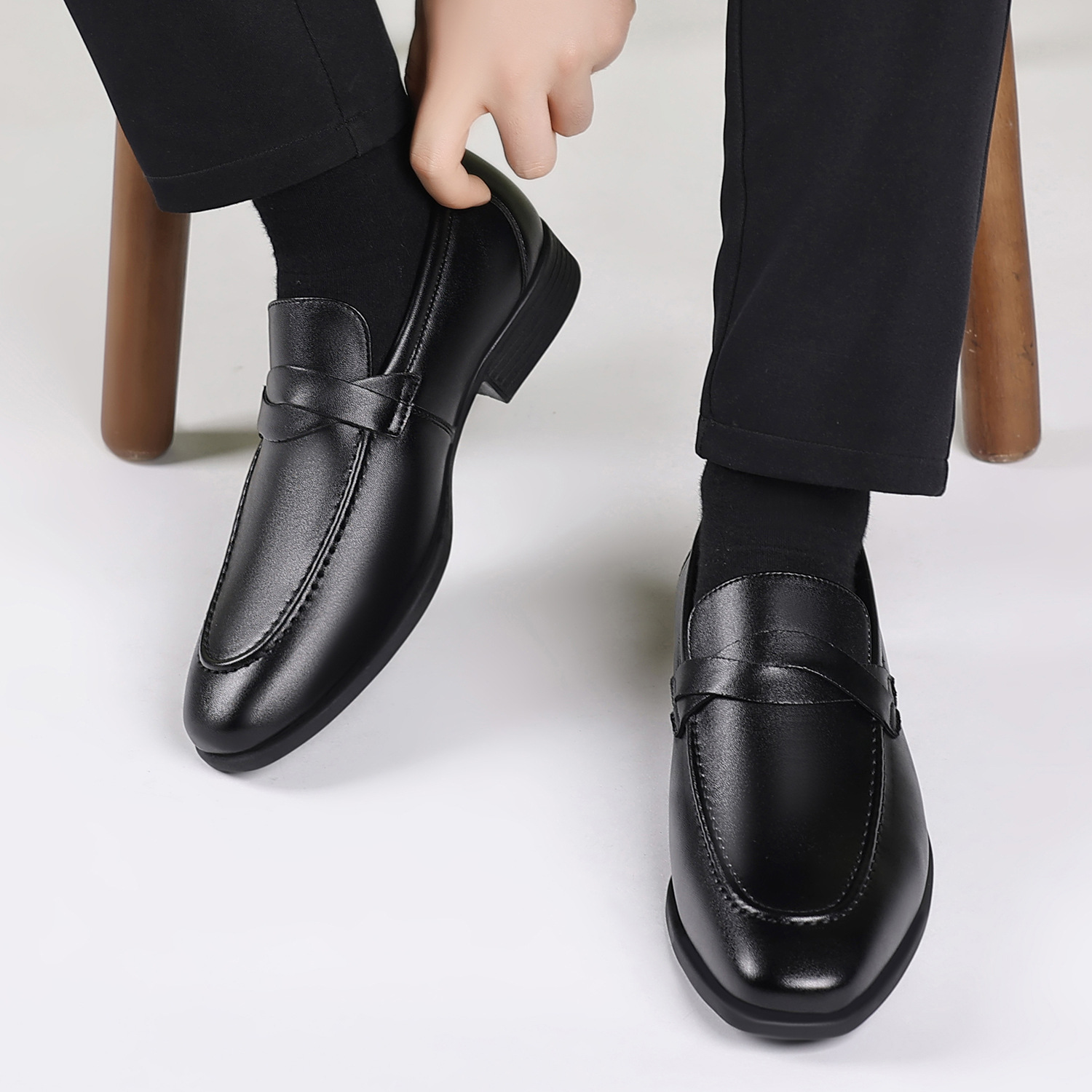 Sapatos de couro masculinos pa - Men Formal Wear Dress avaliação e preço
