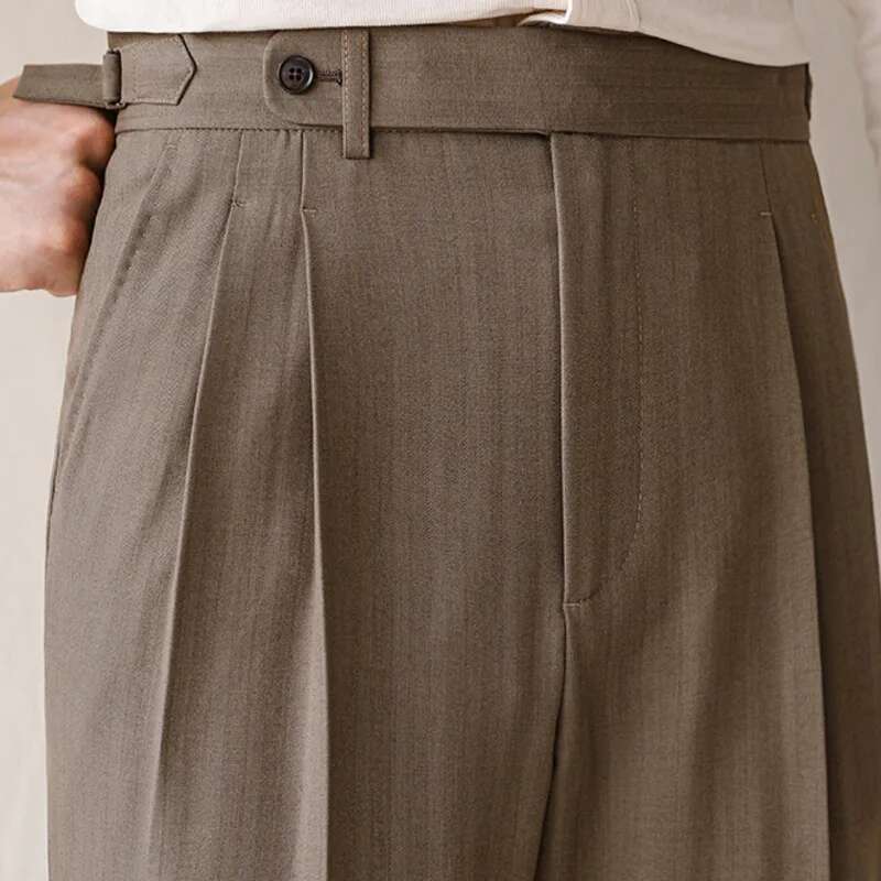 Calça de terno reto de cintura - Men Formal Wear Shop avaliação e preço