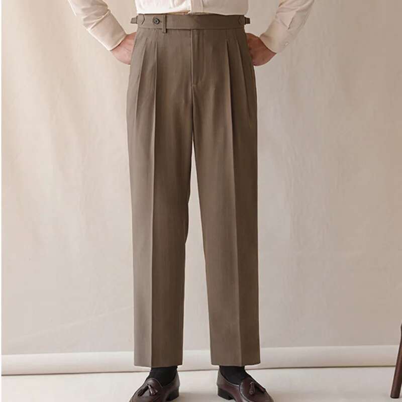 Calça de terno reto de cintura - Men Formal Wear Shop avaliação e preço