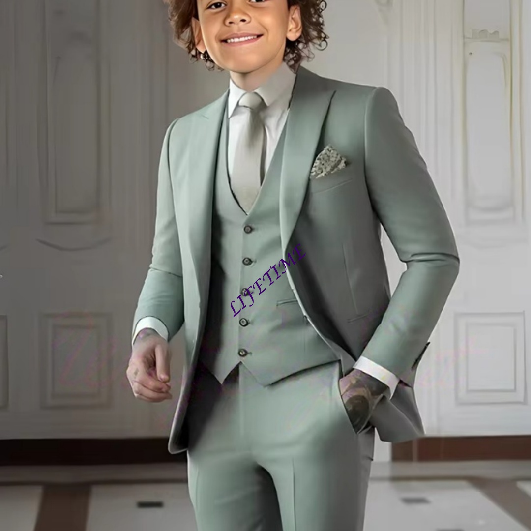 Terno Verde Claro de Três Peça - Formal Wear For Men Kids avaliação e preço