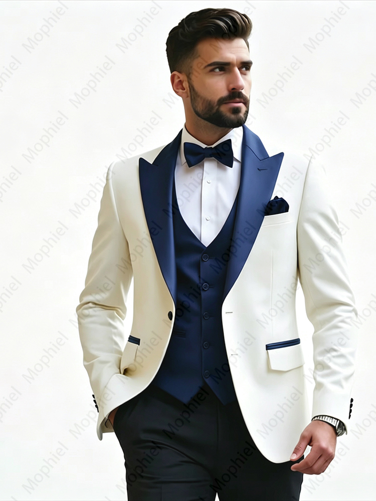 Ternos Masculinos Brancos 3 Pe - Men Formal Wear With Blazer avaliação e preço