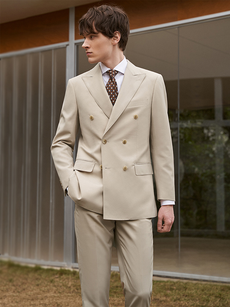 30% lã masculino ternos conjun - Khaki Formal Wear Men avaliação e preço