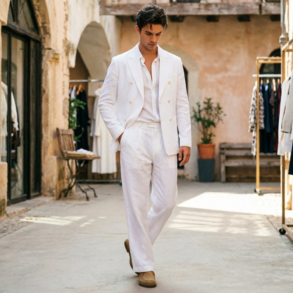 Ternos Masculinos de Linho Ver - Men'S Relaxed Formal Wear avaliação e preço