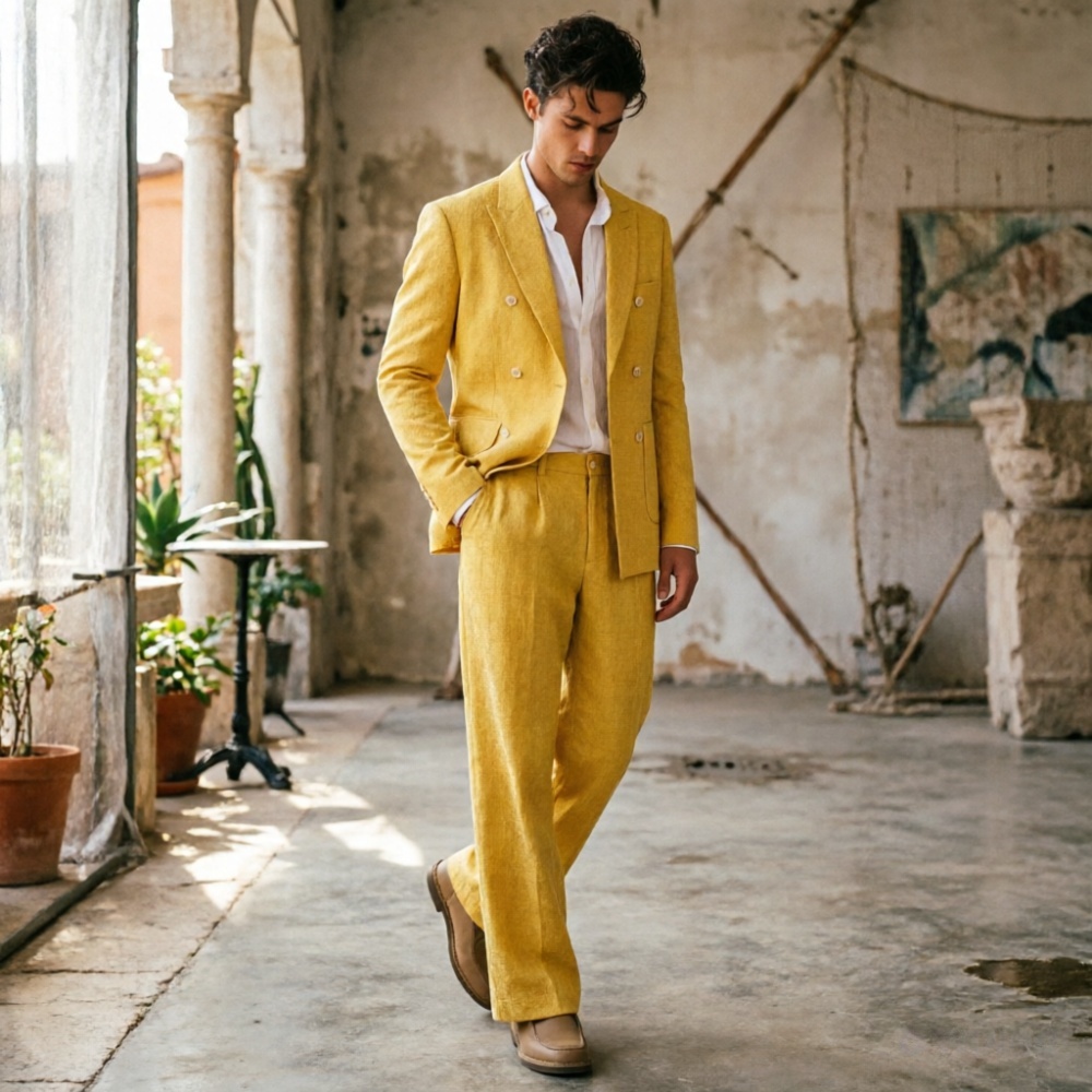 Ternos Masculinos de Linho Ver - Men'S Relaxed Formal Wear avaliação e preço