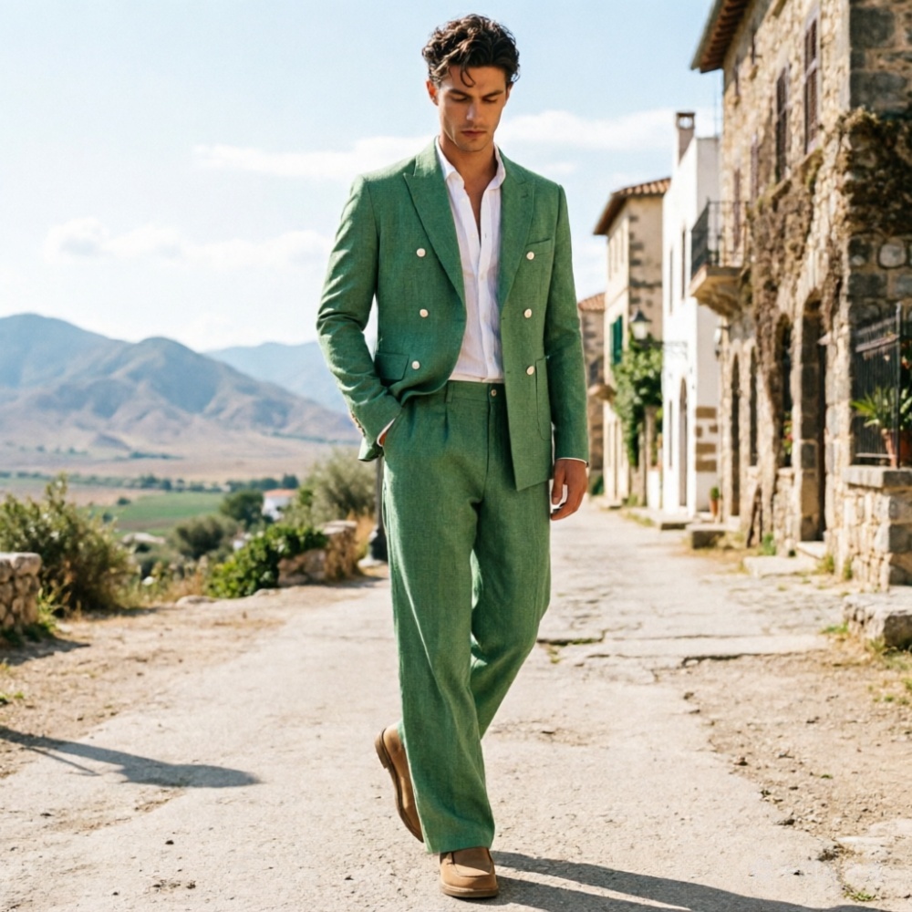 Ternos Masculinos de Linho Ver - Men'S Relaxed Formal Wear avaliação e preço